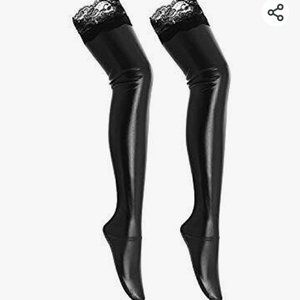 Spandex Long Stockings Thigh High Hosiery Women Sexy Cosplay with Lace Trim